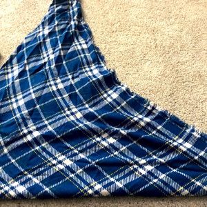 Blue plaid blanket scarf. One size fits most.